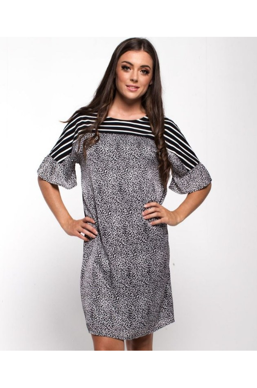 Zafina Dress S/S Stripe Yoke