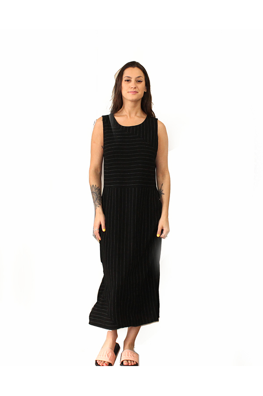 Zafina Dress S/L Linen Panels