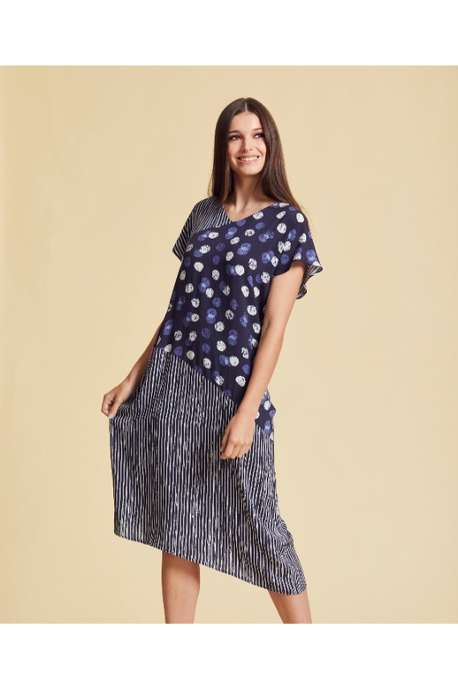 Newport Dress S/S Spotted Panel