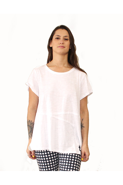 Foil Tee Asymmetric Seam