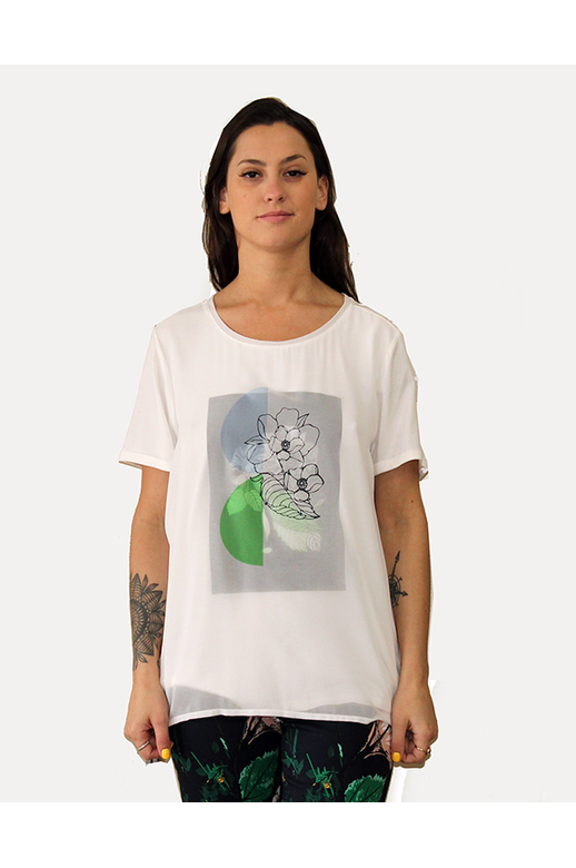 Memo Tee Chiffon Overlay