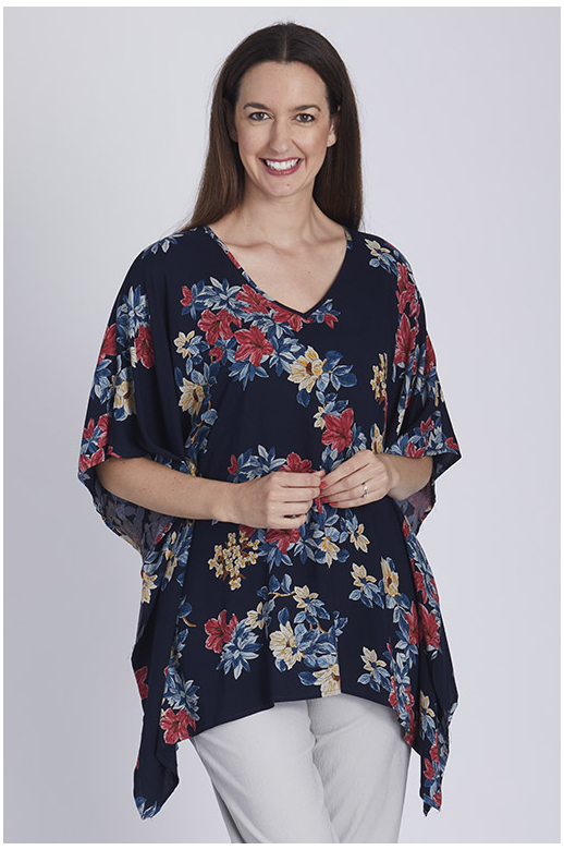 Cordelia St Top S/S V-neck Print