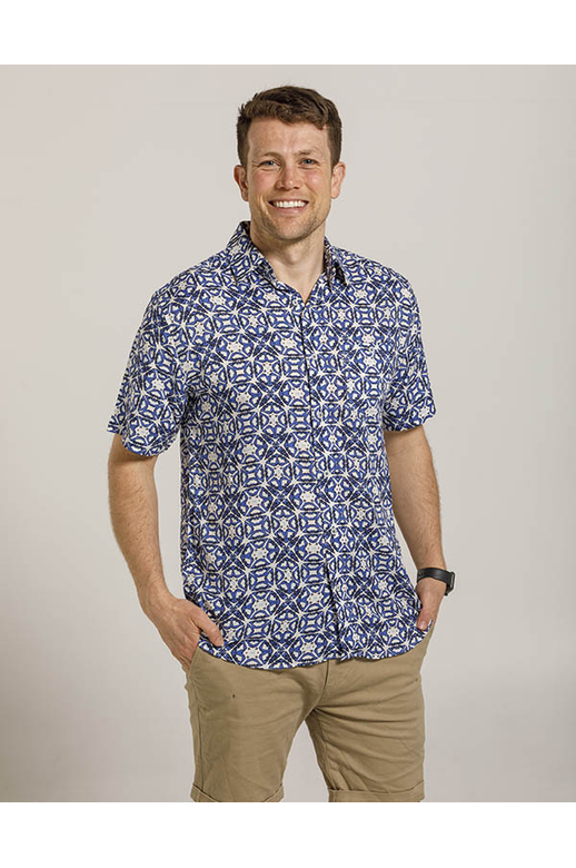 Lifestyle Shirt S/S Micro Bamboo Print 