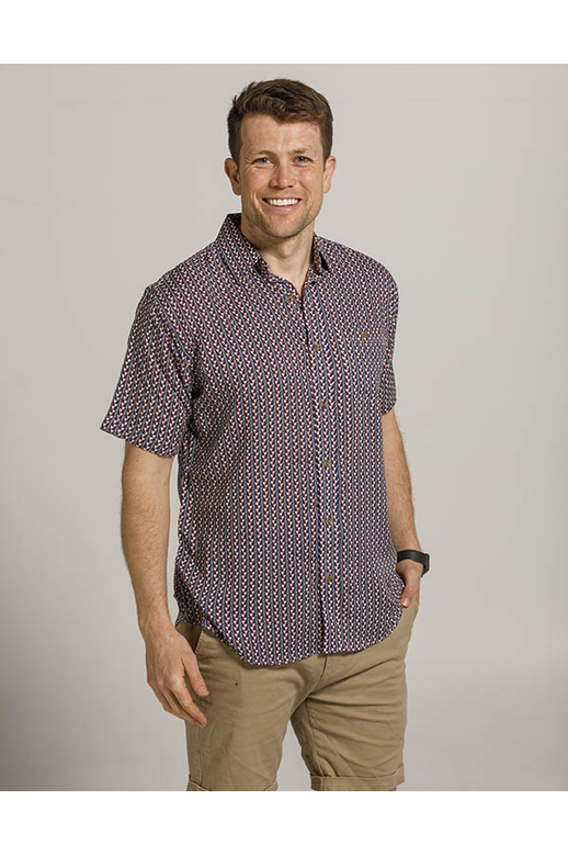 Lifestyle Shirt S/S Micro Bamboo Print 