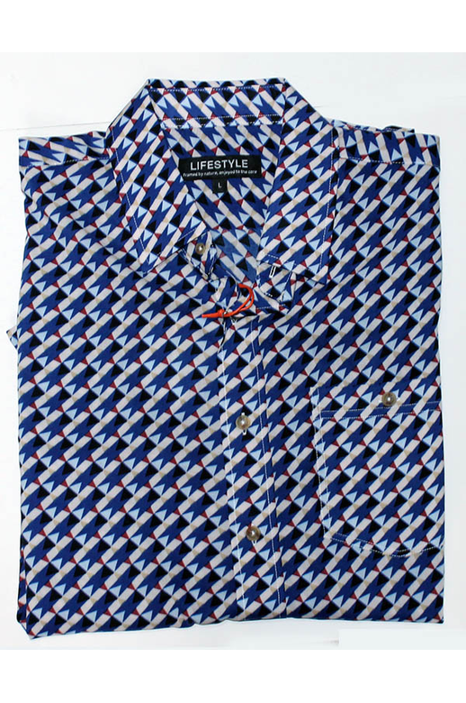 Lifestyle Shirt S/S Micro Bamboo Triangle Print 