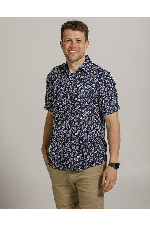 Lifestyle Shirt S/S Micro Bamboo Floral Print 