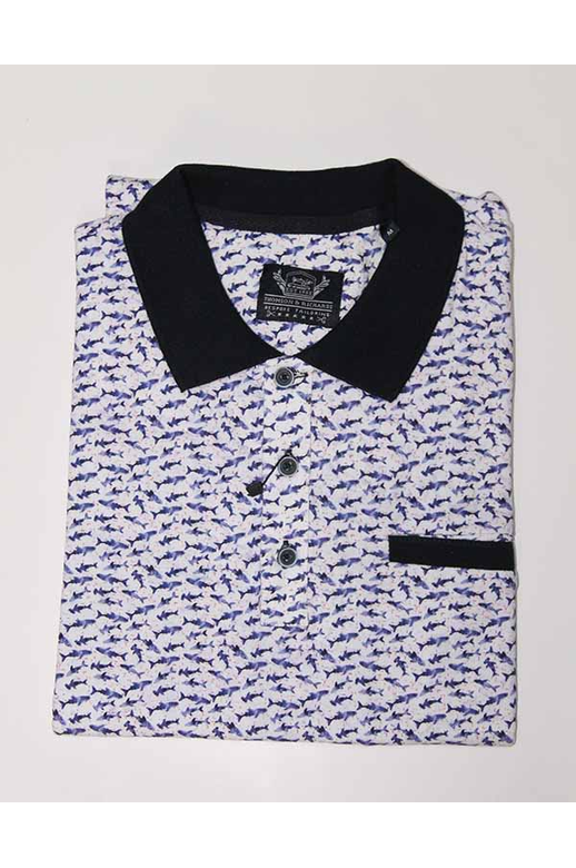 T&R Polo S/S Shark Print