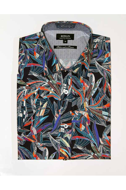 Berlin Shirt S/S Leaf Print 