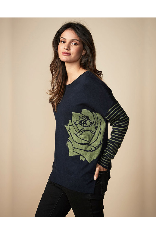 Newport Knit Rose Stripe Sleeve