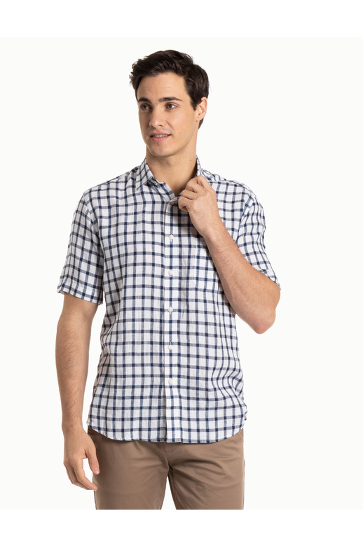 Blazer Shirt S/S Linen Check