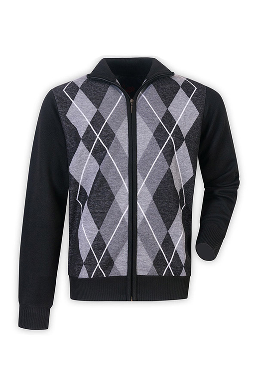 Sugar Knit Full Zip Argyle 