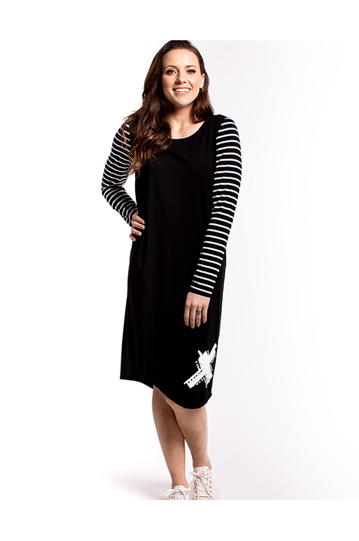 Zafina Dress Stripe Sleeve