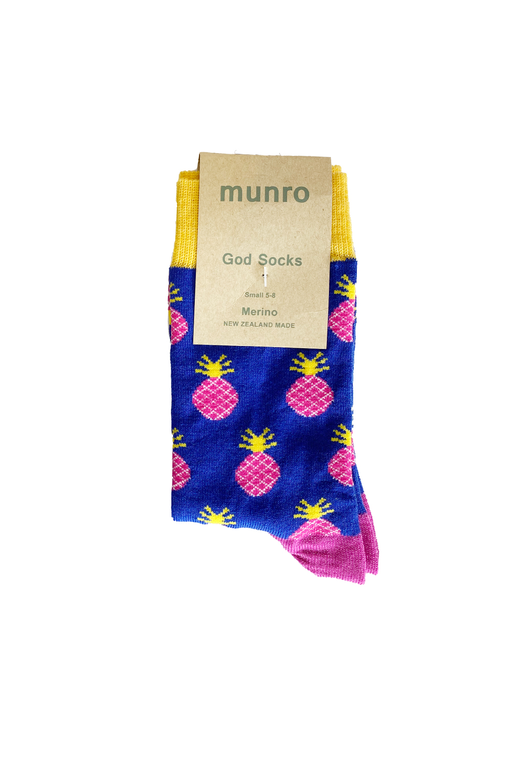 Munro God Socks Pink Pineapple
