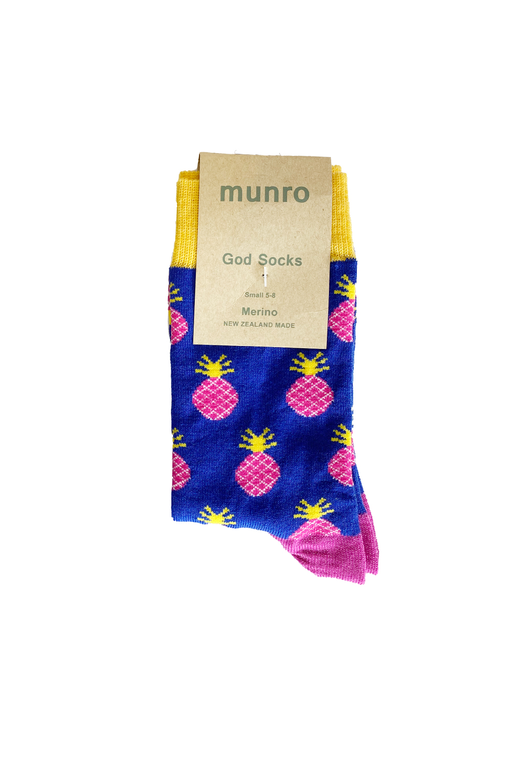 Munro God Socks Pink Pineapple