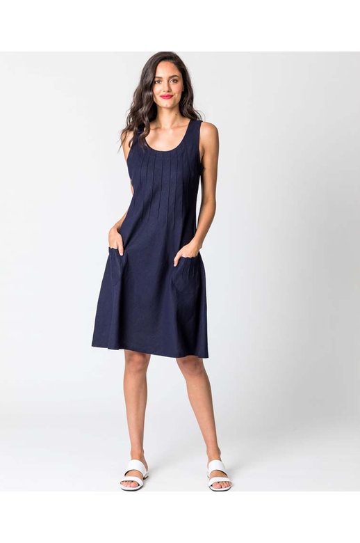 Democracy Dress Kendall Plain Linen Pintuck - Brands-Ladies : Yarntons ...