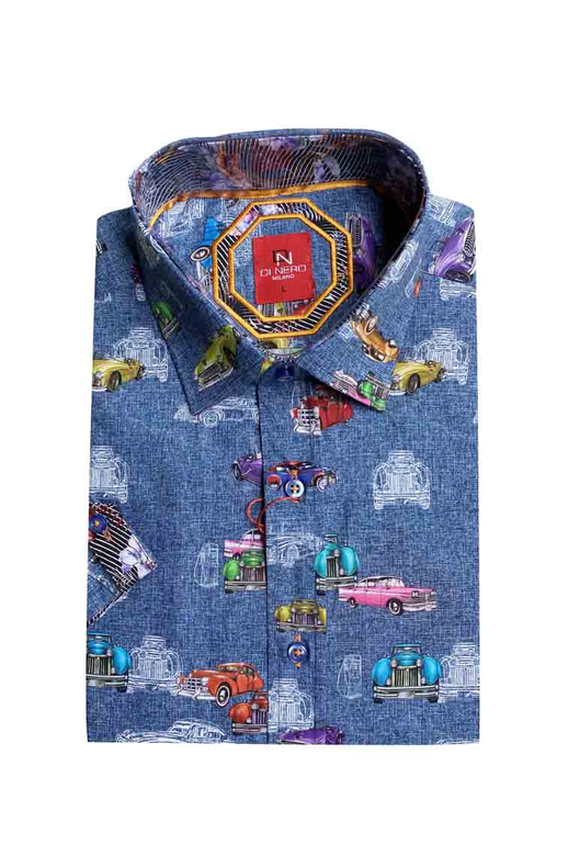 Di Nero Shirt S/S Vehicle Print