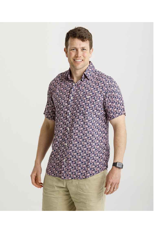 Lifestyle Shirt Micro Bamboo Palm Print