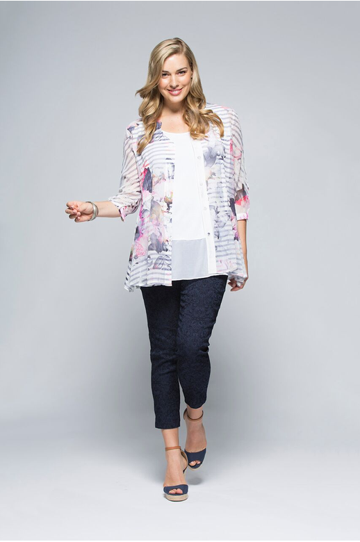 Clarity Shirt L/S Stripe Burnout