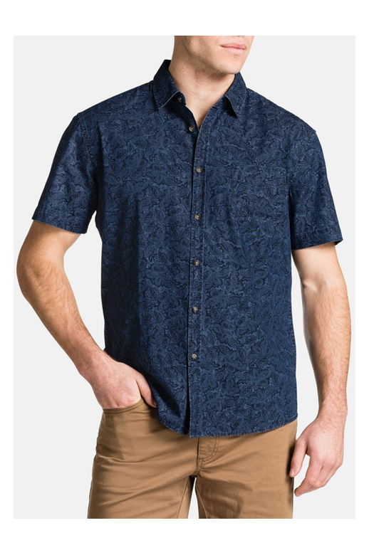 Tarocash Shirt S/S Paisley Denim