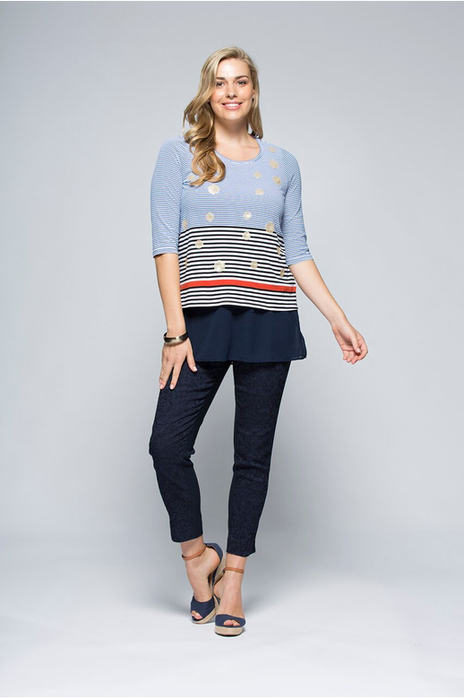 Clarity Tee Multi Stripe Gold Spot