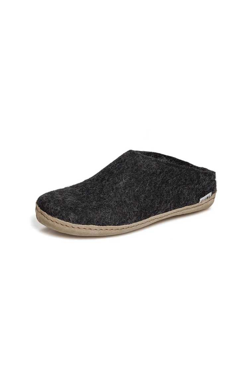 Glerups Slip-On Charcoal Leather Sole