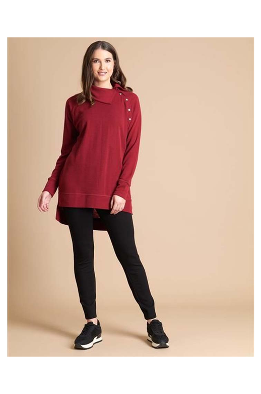 Foil Jumper Merino Button Funnel Neck