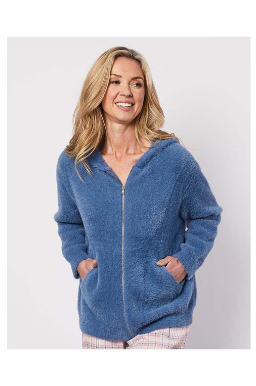 Threadz Fuzzy Knit Zip Hoodie