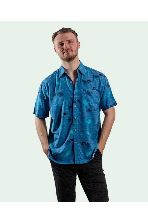 Kingston Grange Shirt S/S Bamboo Deep Sea