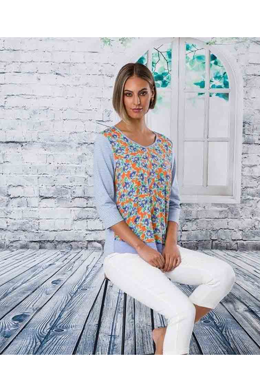 Democracy Top Marie 3/4 Sleeve Multi