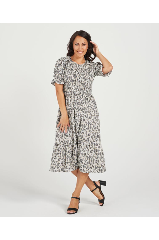 Zafina Dress Lani Shirred - Brands-Ladies : Yarntons | New Zealand’s ...
