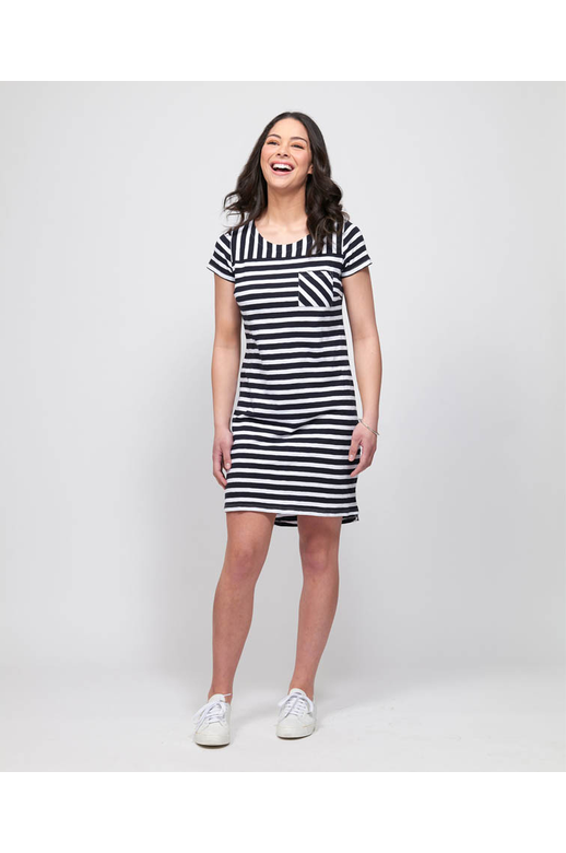 Memo Dress Chest Pocket Zip Back