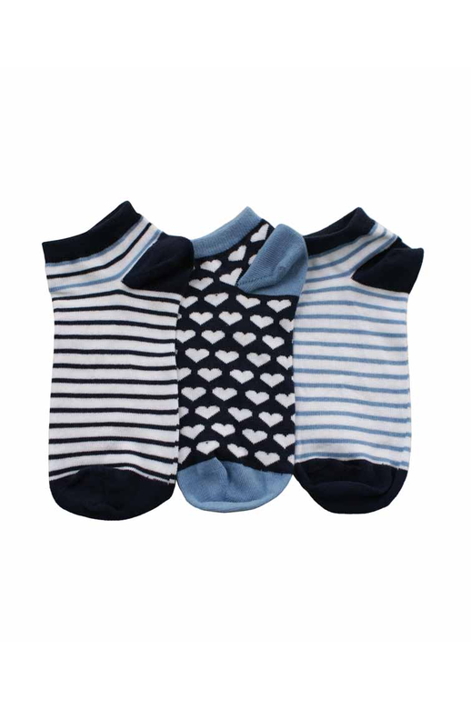 Columbine Cotton Stripes & Hearts 3pk Liner