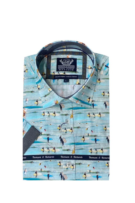 T&R Shirt S/S Beach Print