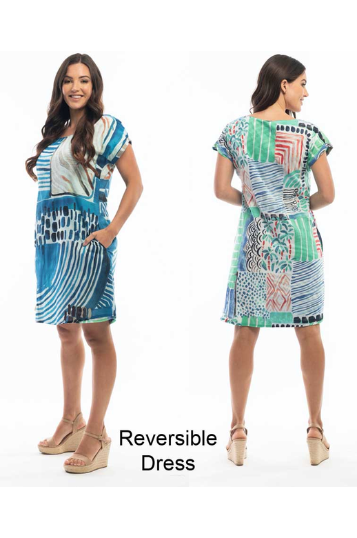 Orientique Dress Shift S/S Reversible Alberobello