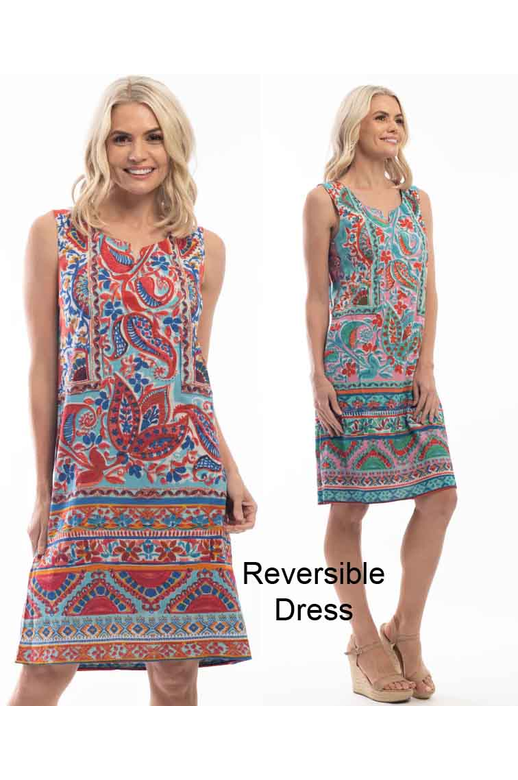 Orientique Dress Shift Sleeveless Reversible Matheran