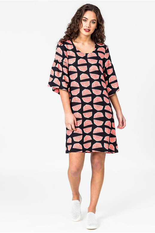 Democracy Dress Ruffle Sleeve
