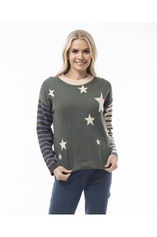 Orientique Jumper Knit Reversible Star/Stripe