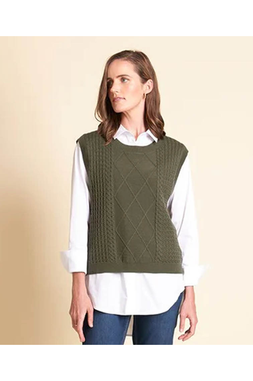 Preen Vest Merino Cable Knit