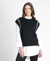Oh Three Top Sleeveless Chunky Contrast Stitch