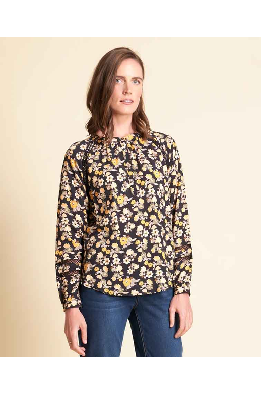 Foil Blouse Trim Detail Viscose