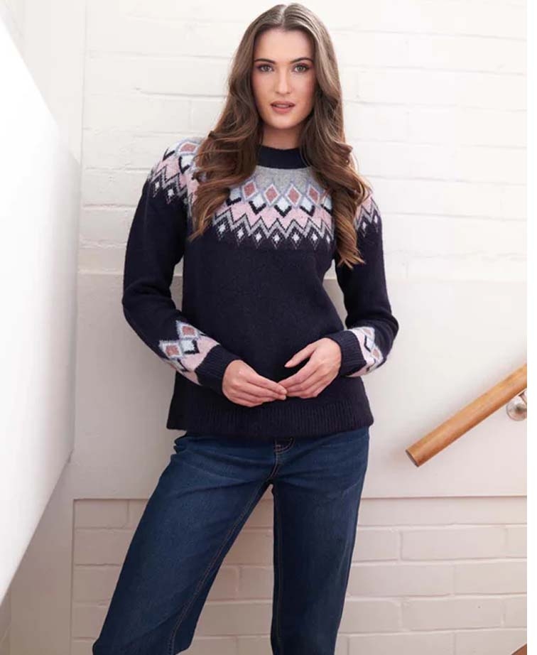 Foil Jumper Fair Isle Alpaca Blend BrandsLadies Yarntons New