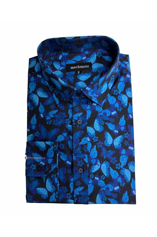 Mechmoto Shirt L/S Stretch Butterfly Print