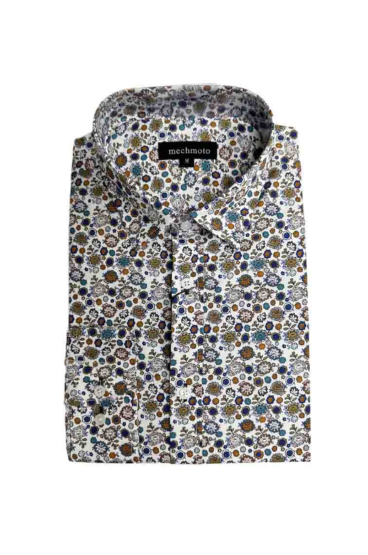 Mechmoto Shirt L/S Stretch Happy Floral Print