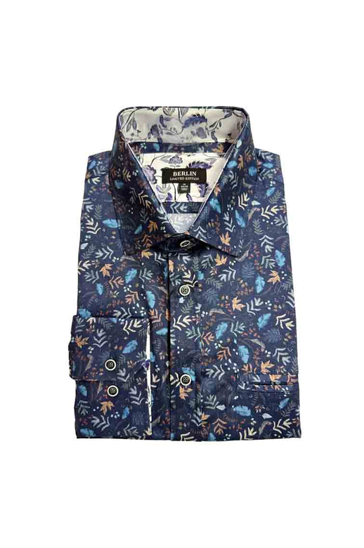 Berlin Shirt L/S Leaf Satin Finish
