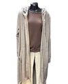 Foil Cardi Merino Longline Swing Hood