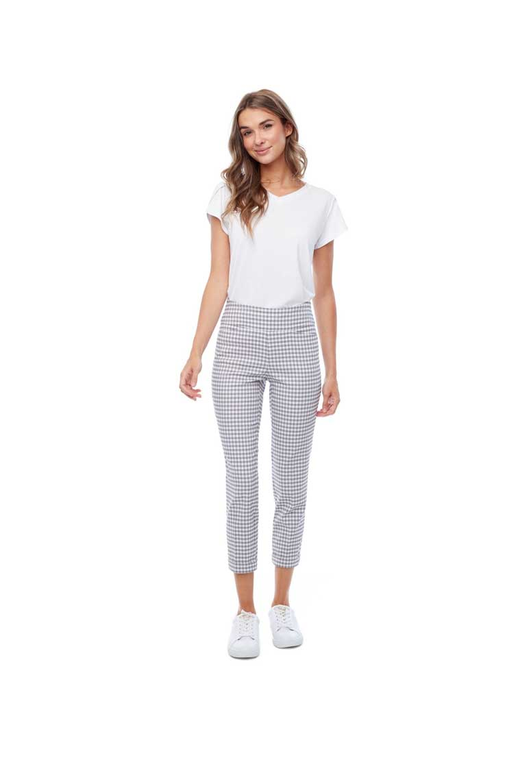Up! Pant Gingham Cuffed Cropped