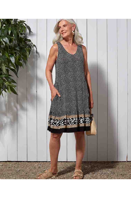 Tribal Dress Sleeveless V-Neck 