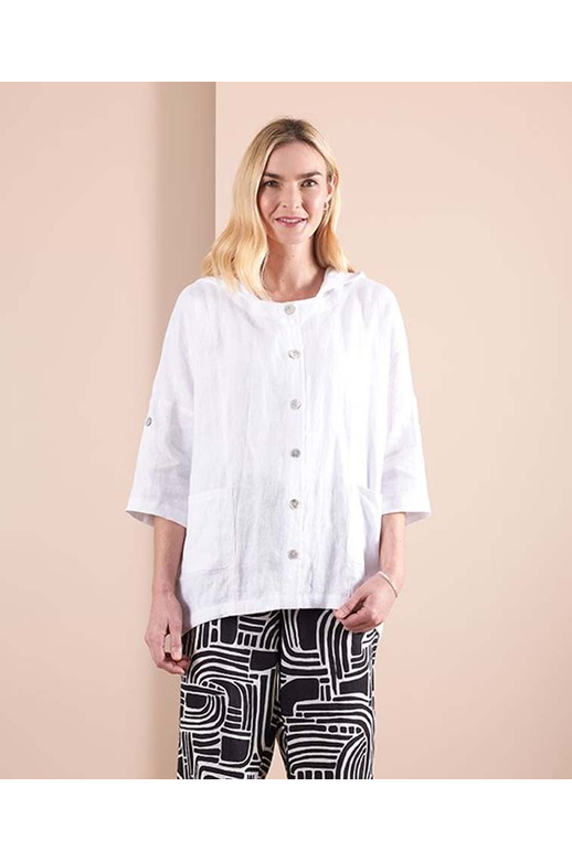 Oh Three Jacket Hood Linen
