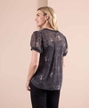 Memo T-Shirt Swing Rib Trim Chiffon