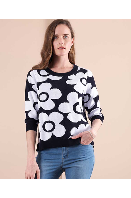 Foil Jumper Boxy Floral